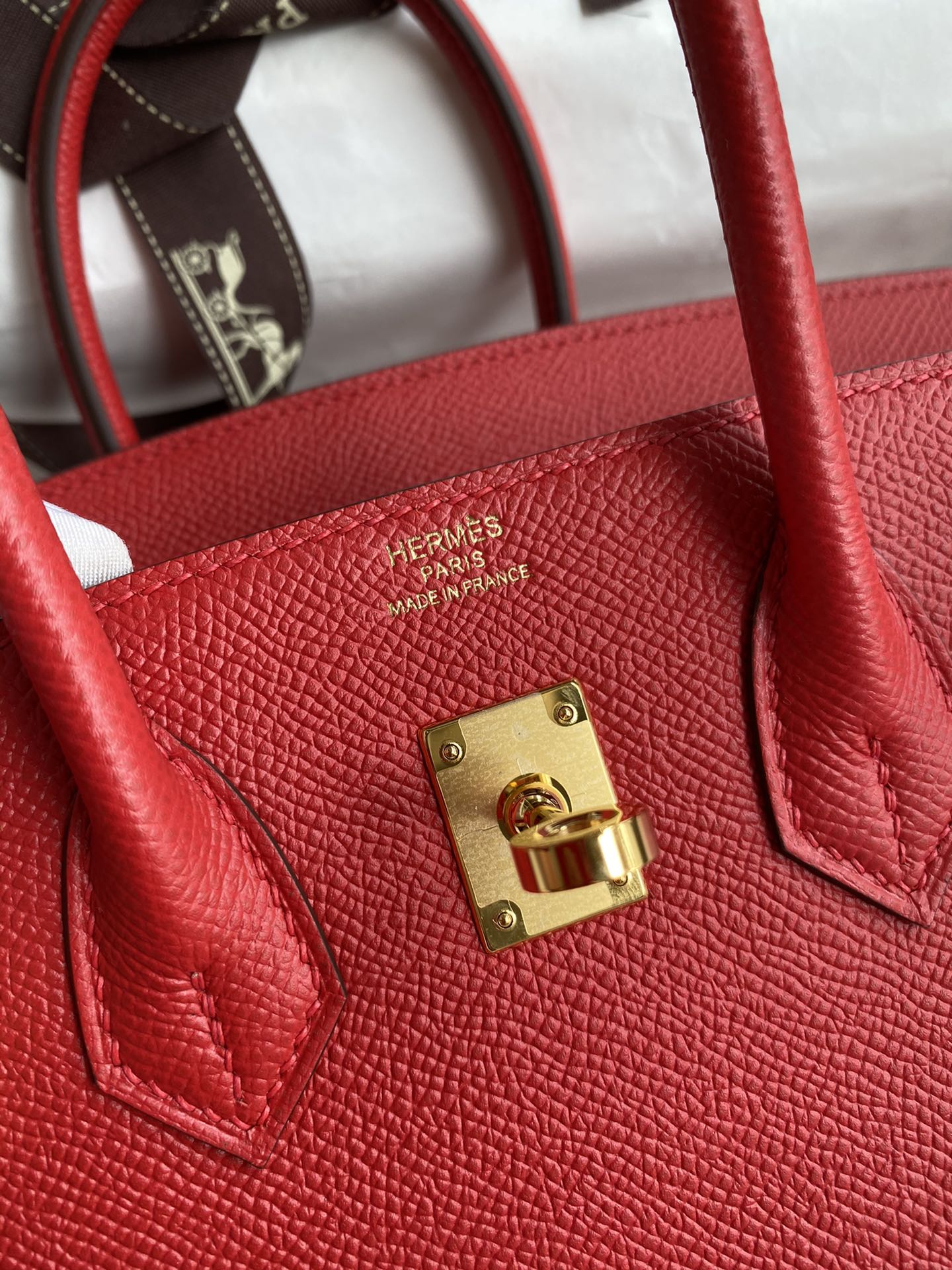 Hermes Birkin 25CM Epsom Leather Handbag Red